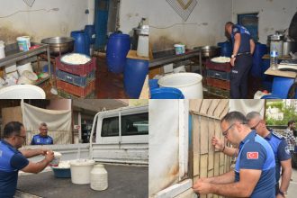 Akkent Mahallesi’nde Kaçak Ve Sağlıksız Koşullarda Peynir Üretimi Yapılan Imalathane Mühürlendi