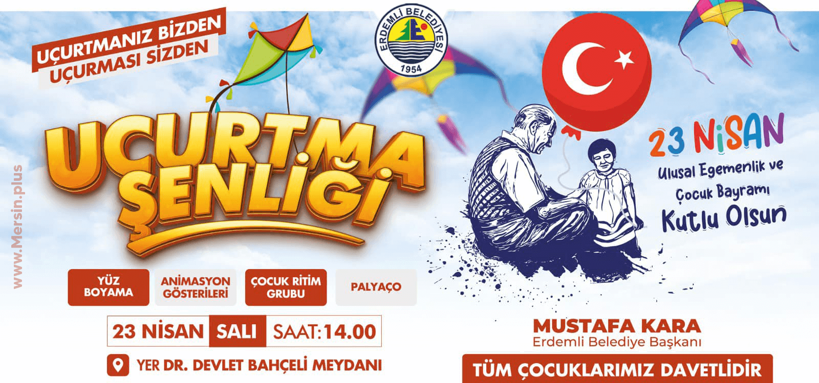 Erdemli Belediyesi 23 Nisan’da Uçurtma Şenliği ile Çocuklara Neşe Saçacak