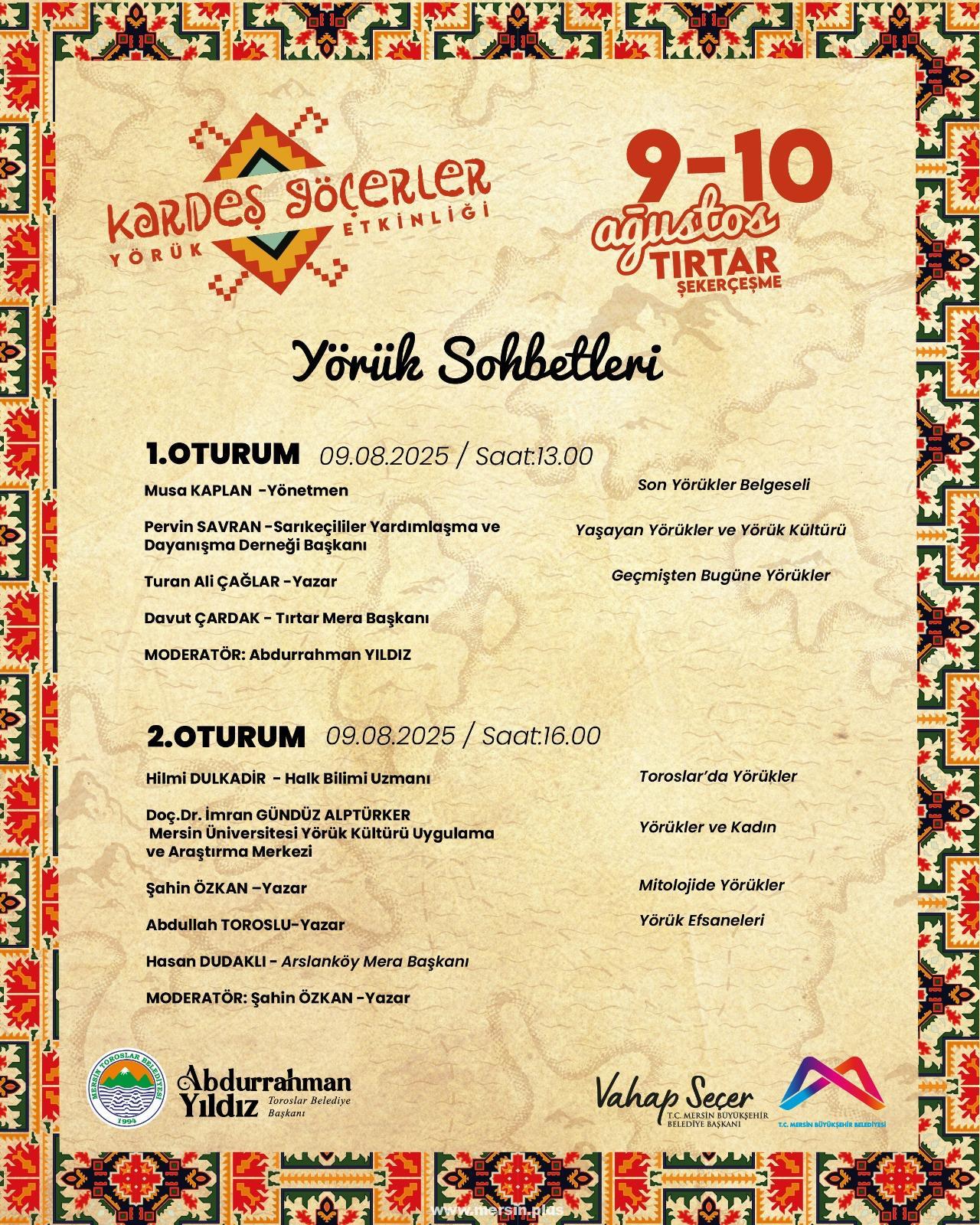 Toroslar’da “Kardeş Göçerler” Yörük Festivali 9-10 Ağustos’ta Başlıyor