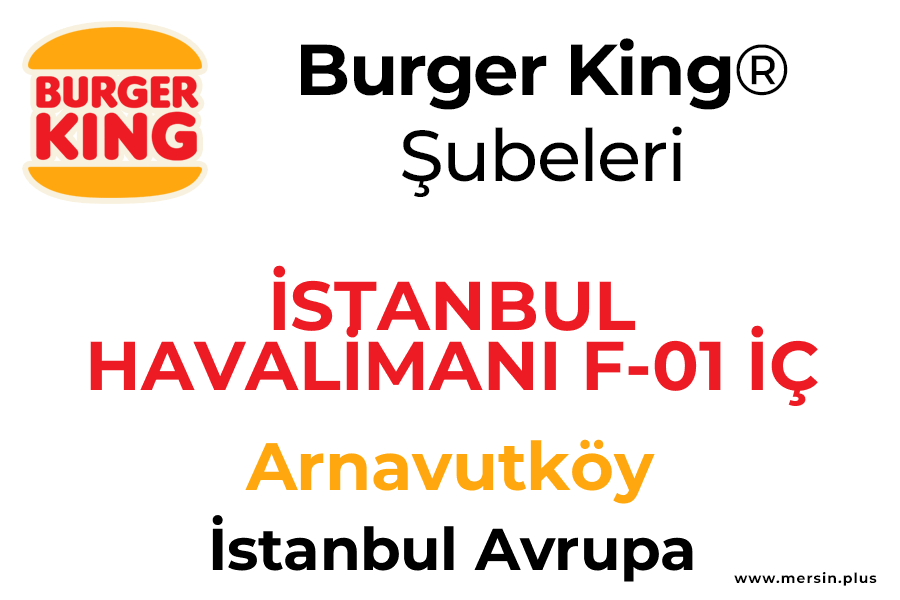 İstanbul Havali̇mani F-01 İç Hatlar Cs Avm Arnavutköy / İstanbul Avrupa Burger King