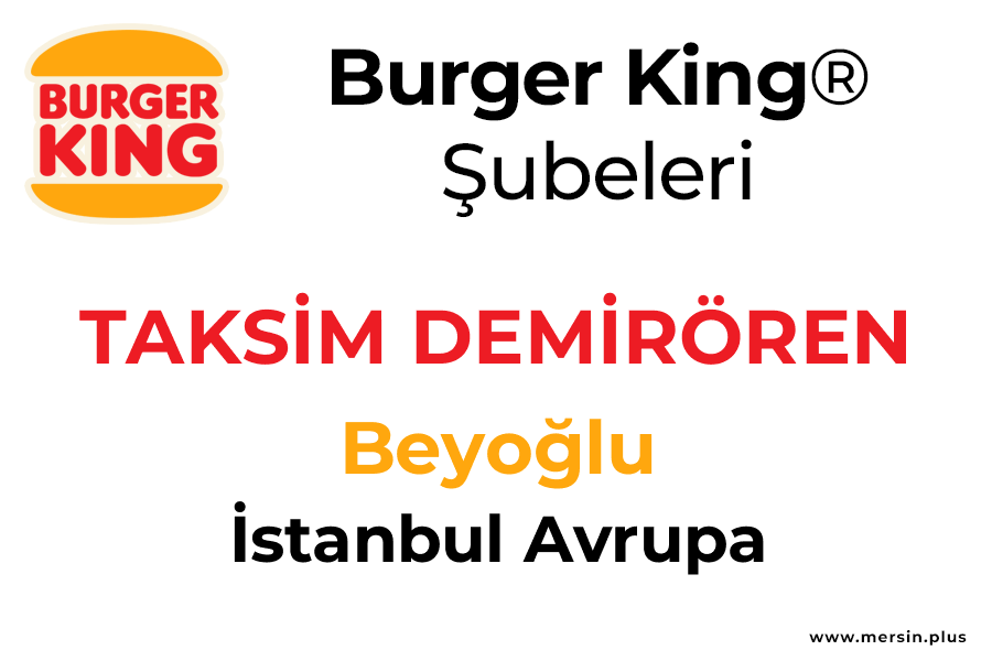 Taksi̇m Demi̇rören Beyoğlu / İstanbul Avrupa Burger King