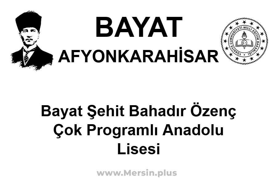Bayat Şehit Bahadır Özenç Çok Programlı Anadolu Lisesi - BAYAT / AFYONKARAHİSAR