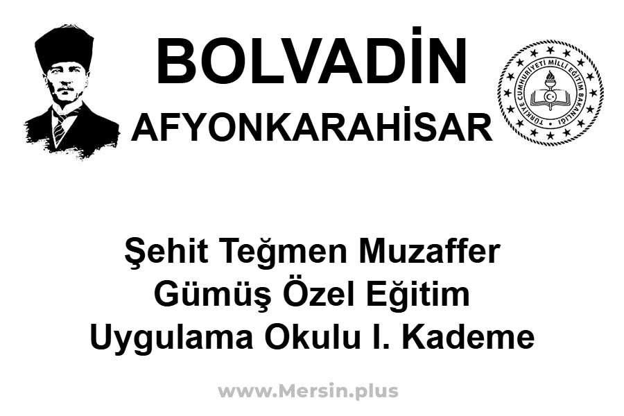 Şehit Teğmen Muzaffer Gümüş Özel Eğitim Uygulama Okulu I. Kademe - BOLVADİN / AFYONKARAHİSAR