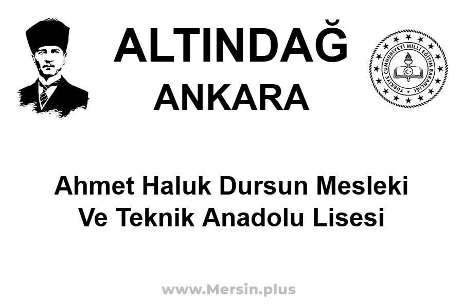 Ahmet Haluk Dursun Mesleki ve Teknik Anadolu Lisesi - ALTINDAĞ / ANKARA