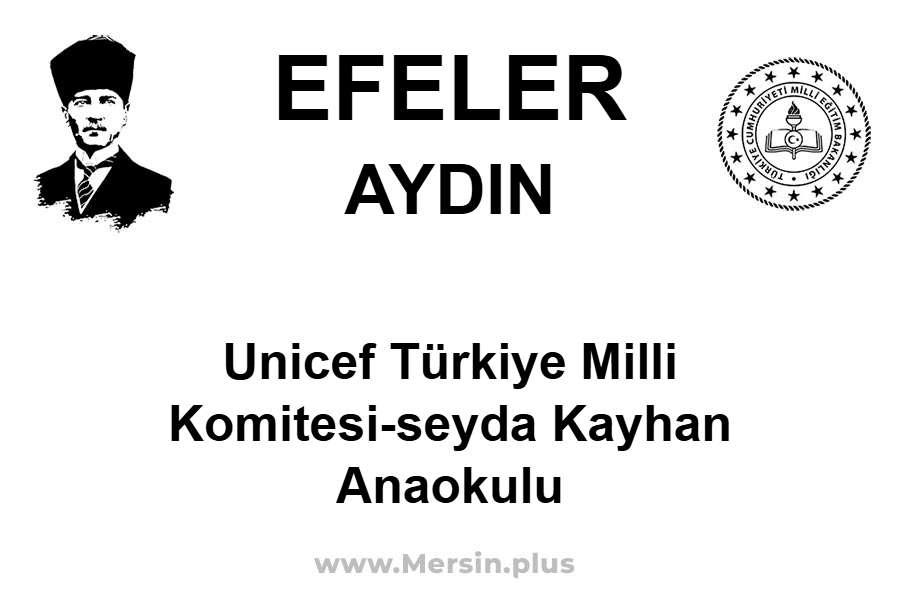 Unicef Türkiye Milli Komitesi-Seyda KAYHAN Anaokulu - EFELER / AYDIN
