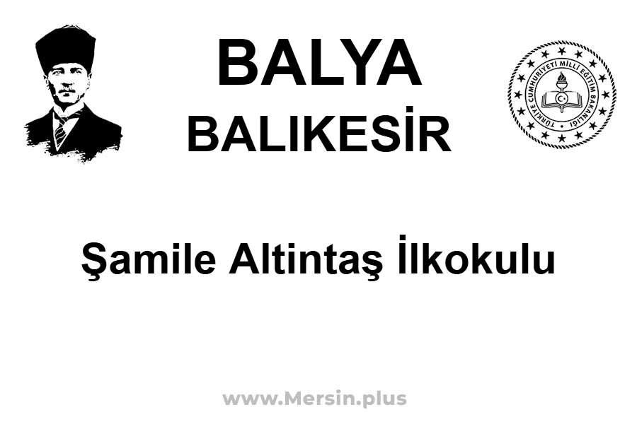 ŞAMİLE ALTINTAŞ İLKOKULU - BALYA / BALIKESİR