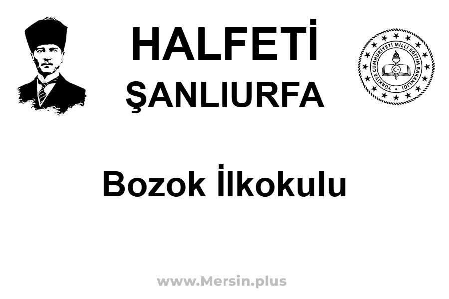 Bozok İlkokulu - HALFETİ / ŞANLIURFA