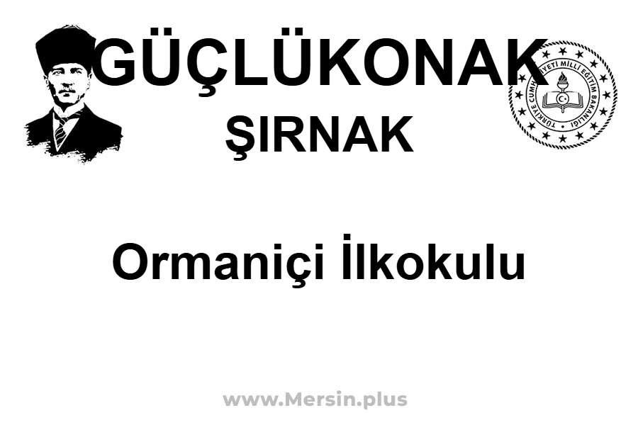 Ormaniçi İlkokulu - GÜÇLÜKONAK / ŞIRNAK