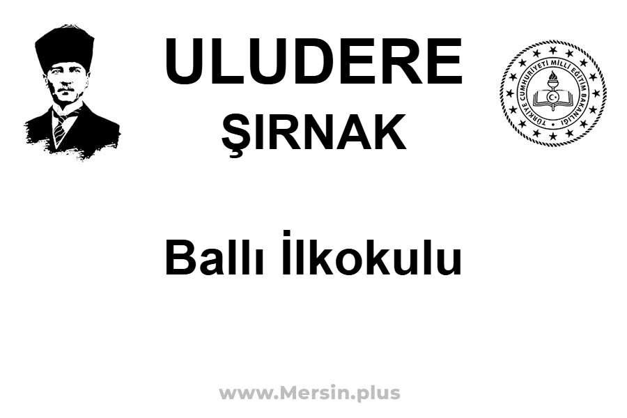 Ballı İlkokulu - ULUDERE / ŞIRNAK
